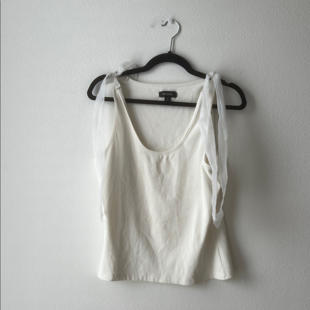 Wildfox Ivory Tie-Strap Tank Top
